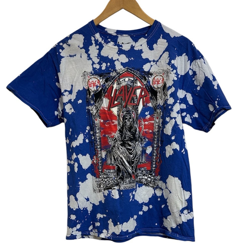 SLAYER bleached graphic band t shirt